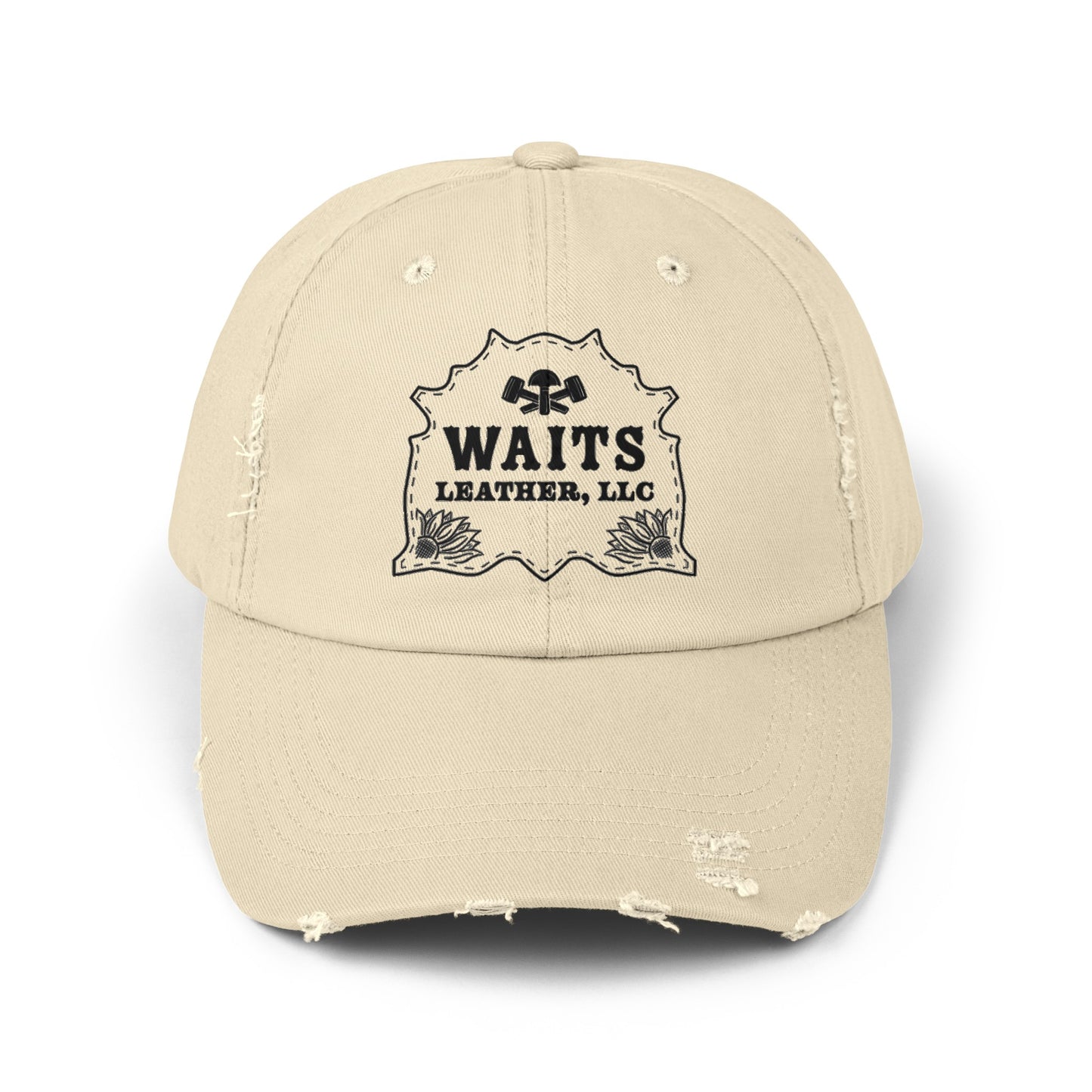 Waits Leather Unisex Distressed Cap