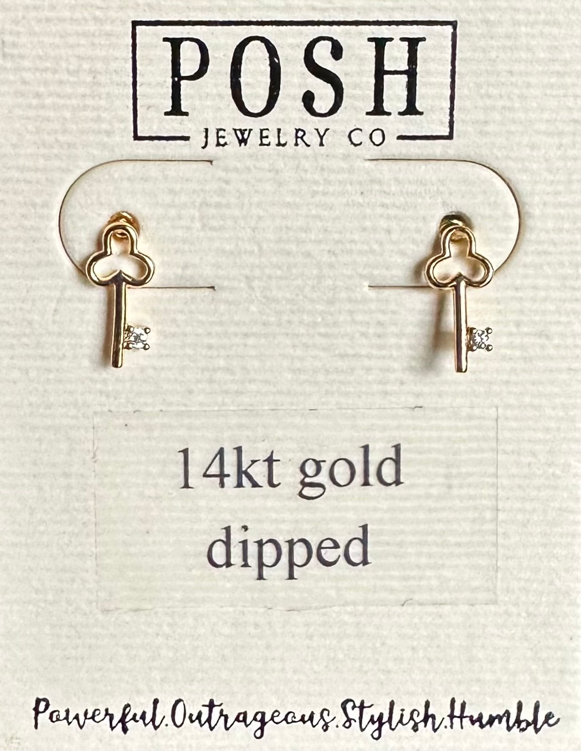 POSH Tiny Key Studs Gold