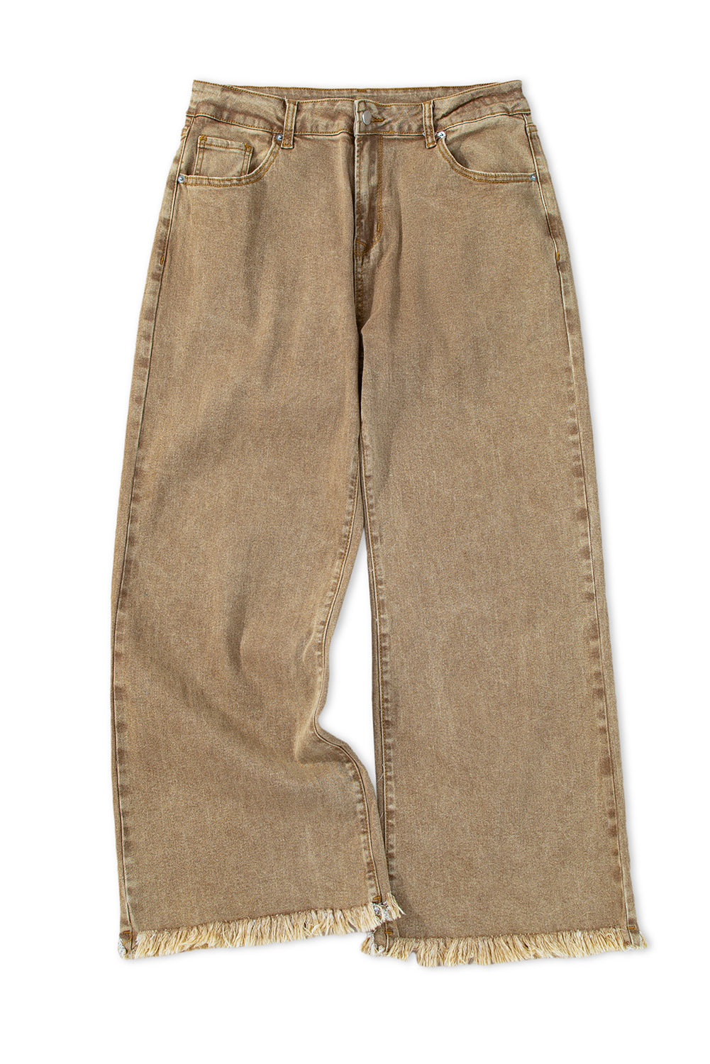 FRANCE Acid Washed High Rise Cropped Wide Leg Jeans