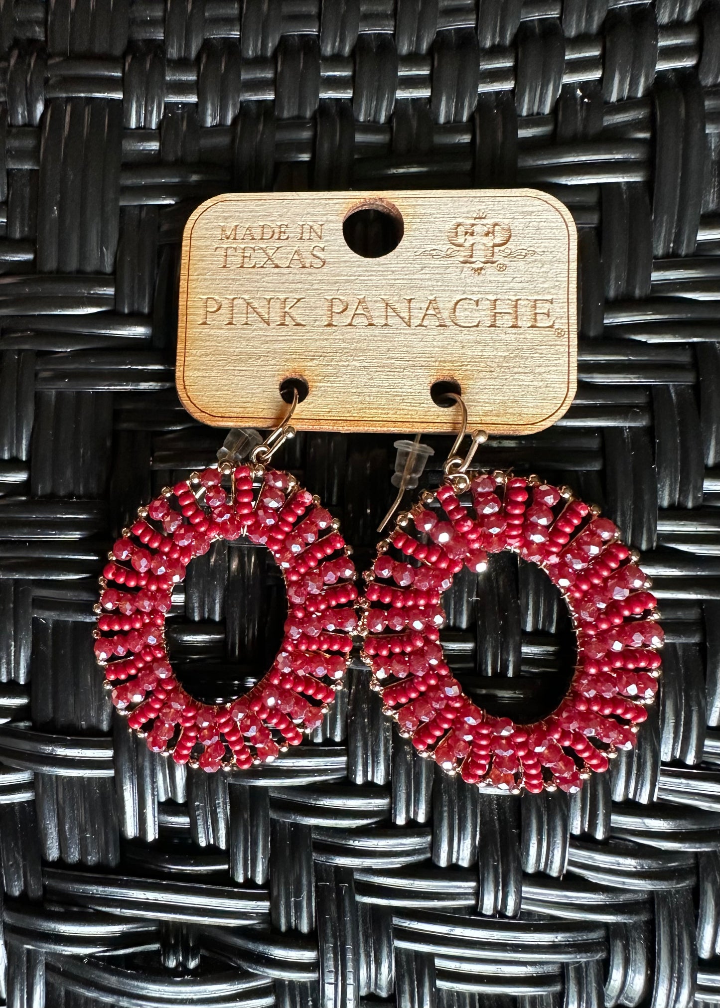 Pink Panache Red Beaded Earrings