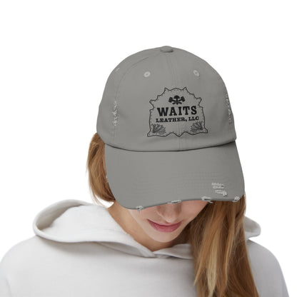 Waits Leather Unisex Distressed Cap