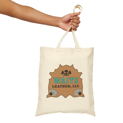 Waits Leather Cotton Canvas Tote Bag