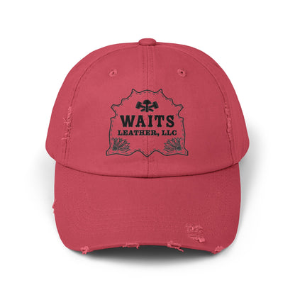 Waits Leather Unisex Distressed Cap