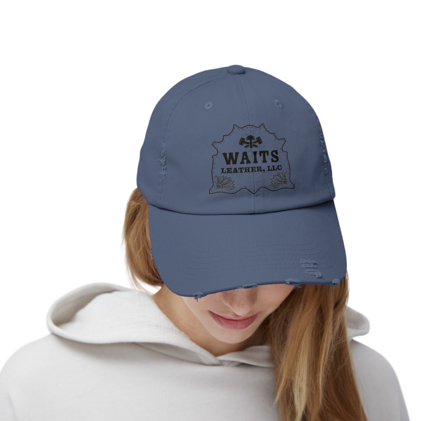 Waits Leather Unisex Distressed Cap