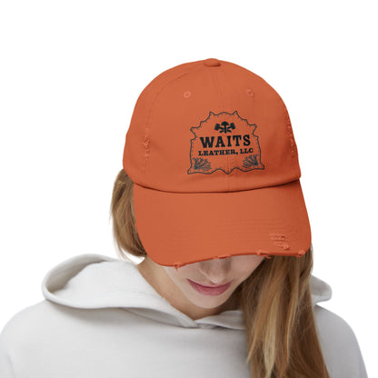 Waits Leather Unisex Distressed Cap