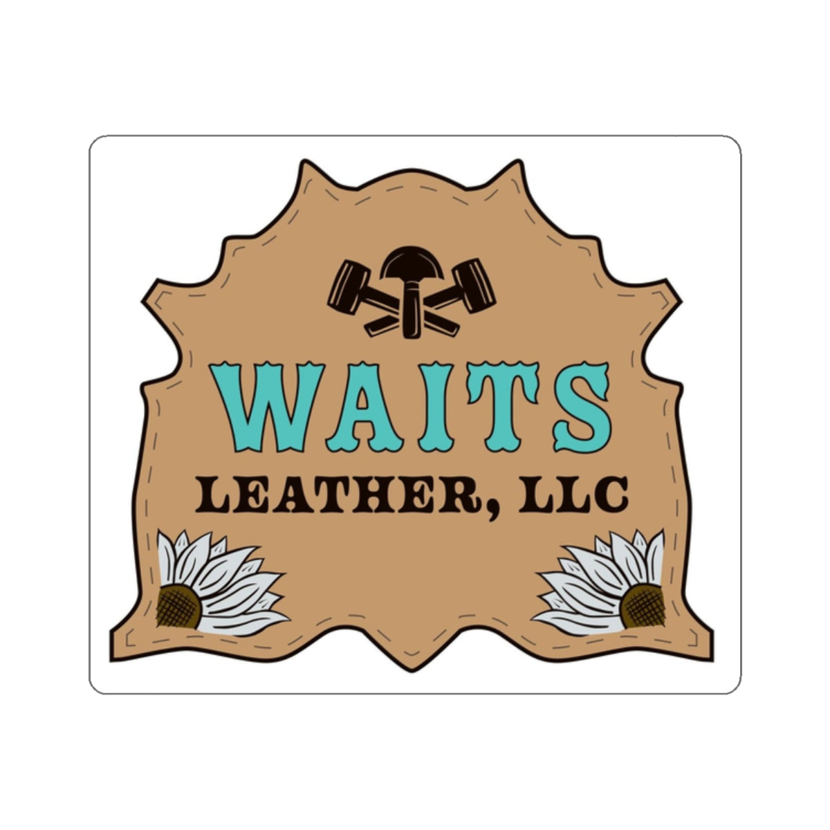 Waits Leather Kiss-Cut Stickers