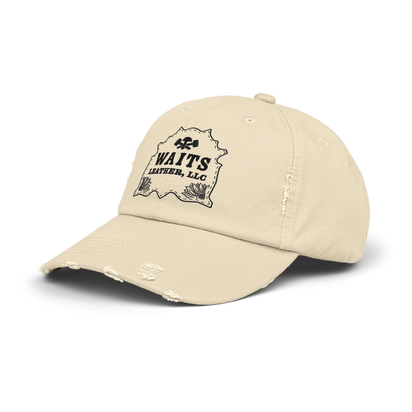 Waits Leather Unisex Distressed Cap