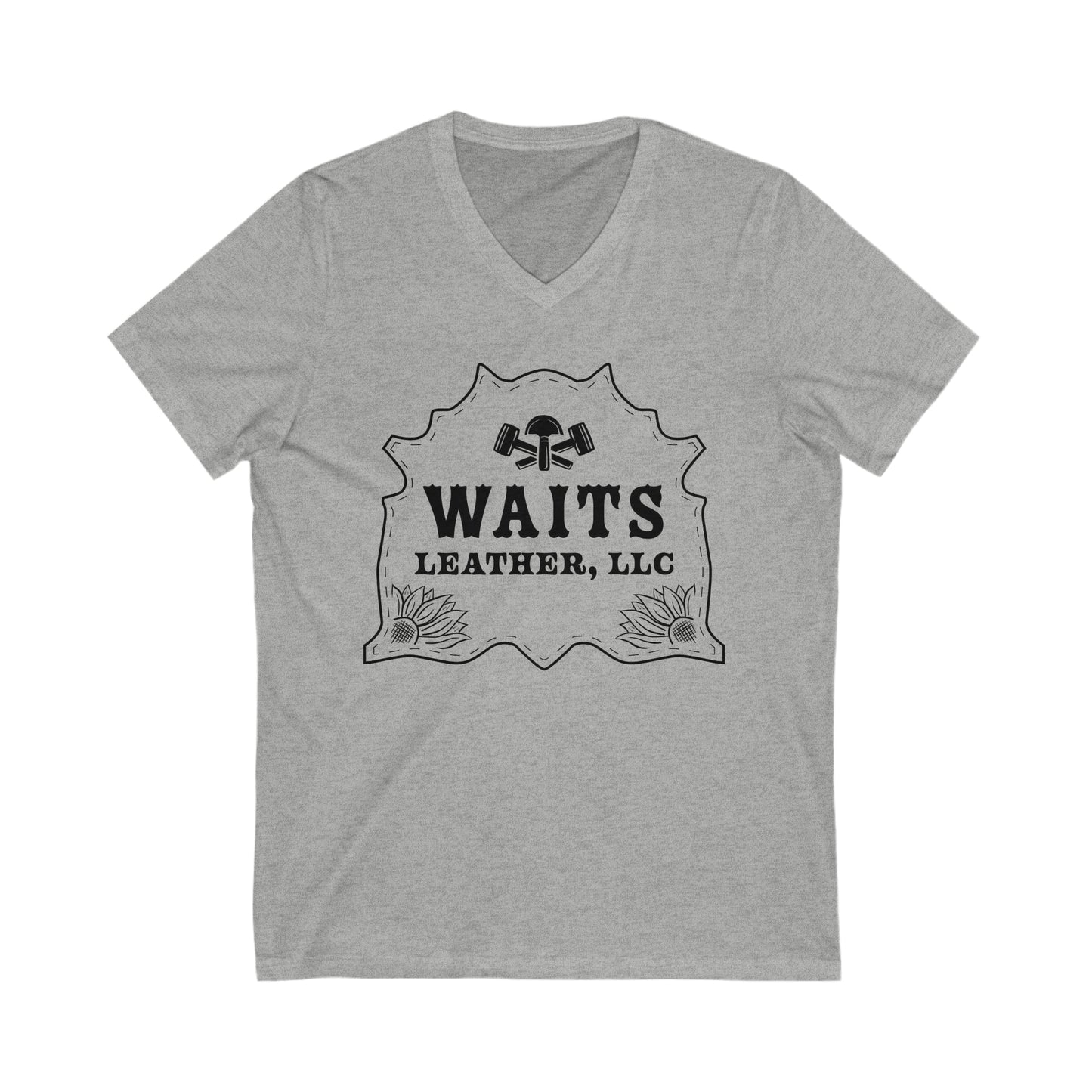 Waits Leather Unisex Jersey Short Sleeve V-Neck Tee