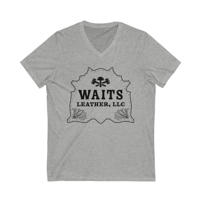 Waits Leather Unisex Jersey Short Sleeve V-Neck Tee