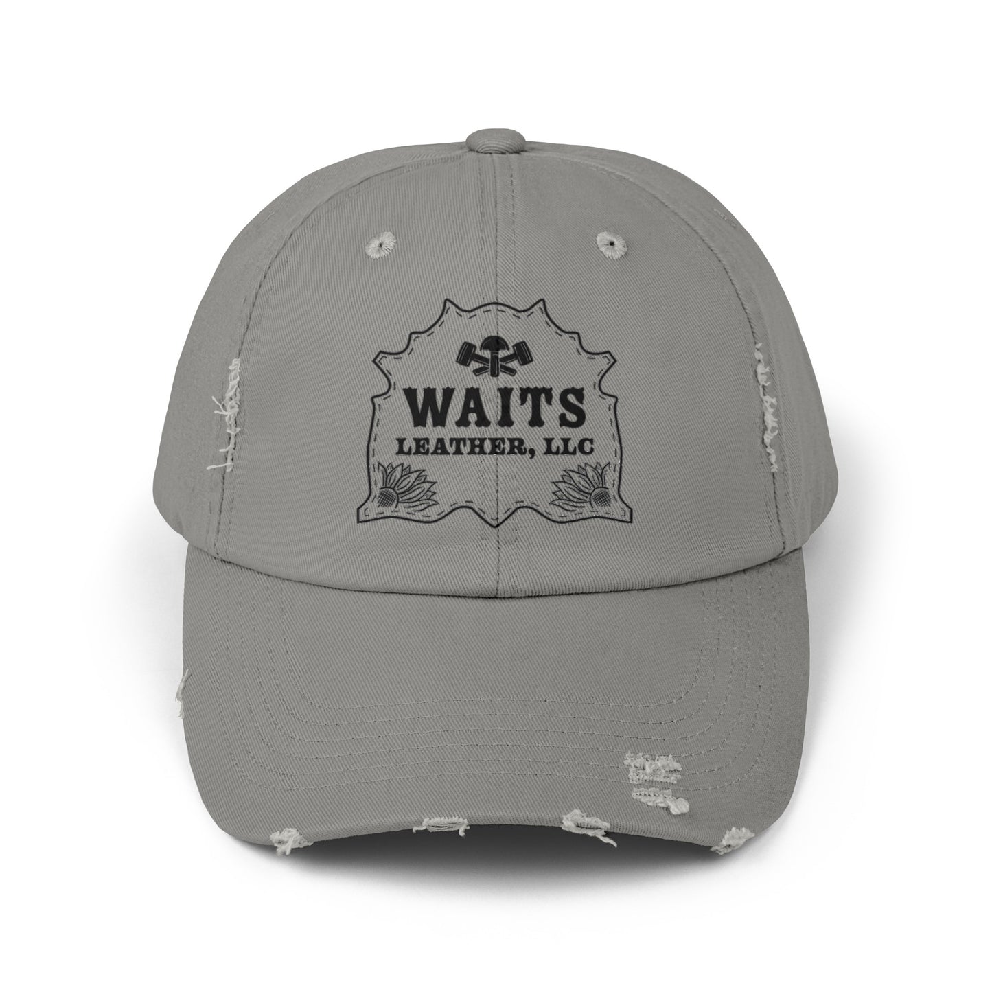 Waits Leather Unisex Distressed Cap