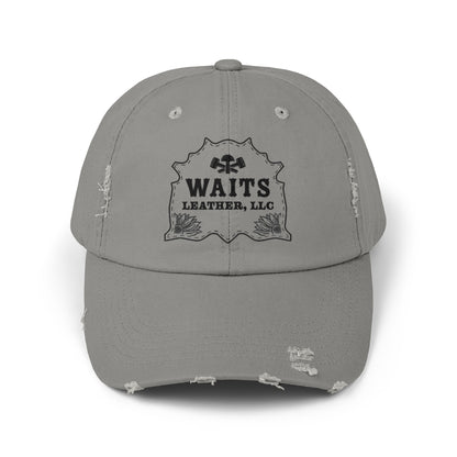 Waits Leather Unisex Distressed Cap