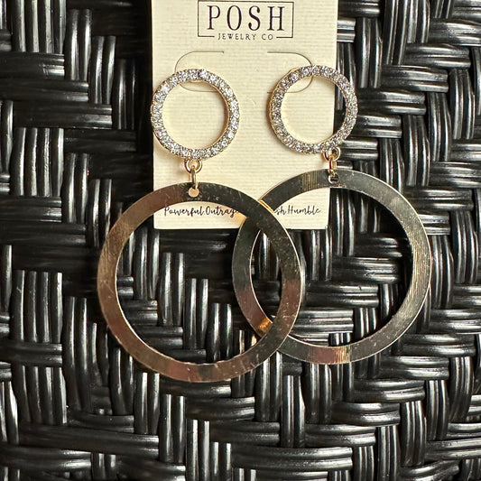 POSH Gold Circle Earrings