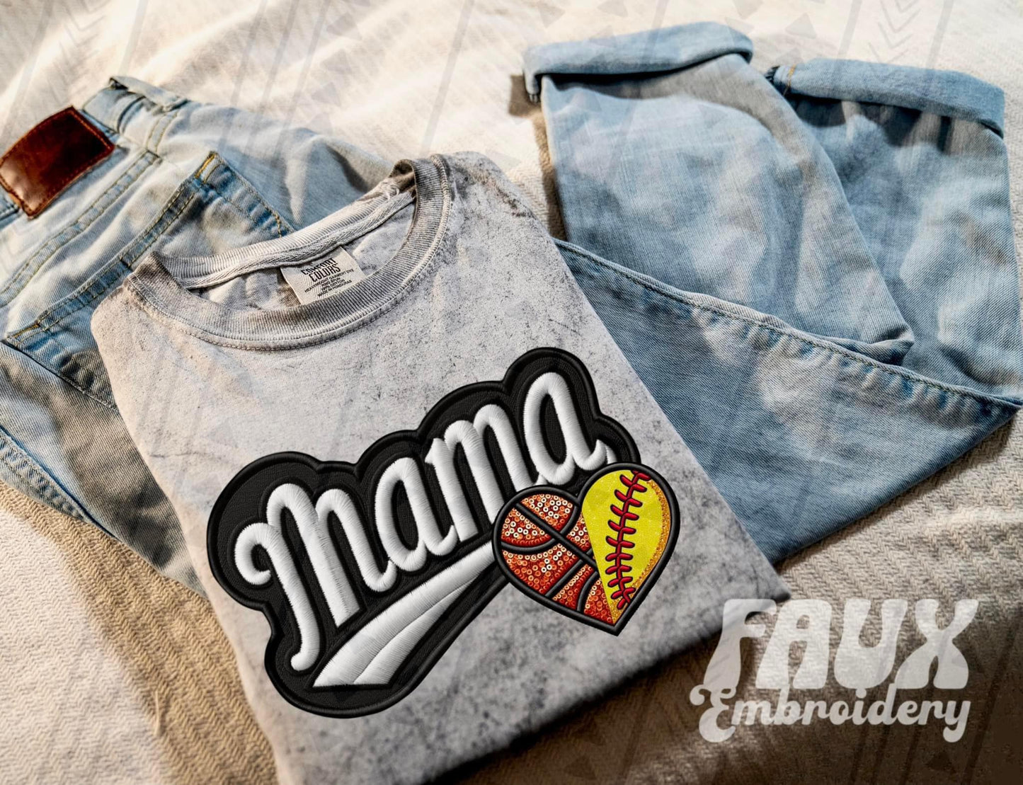 FAUX Varsity Mama Sweatshirt