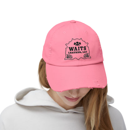 Waits Leather Unisex Distressed Cap