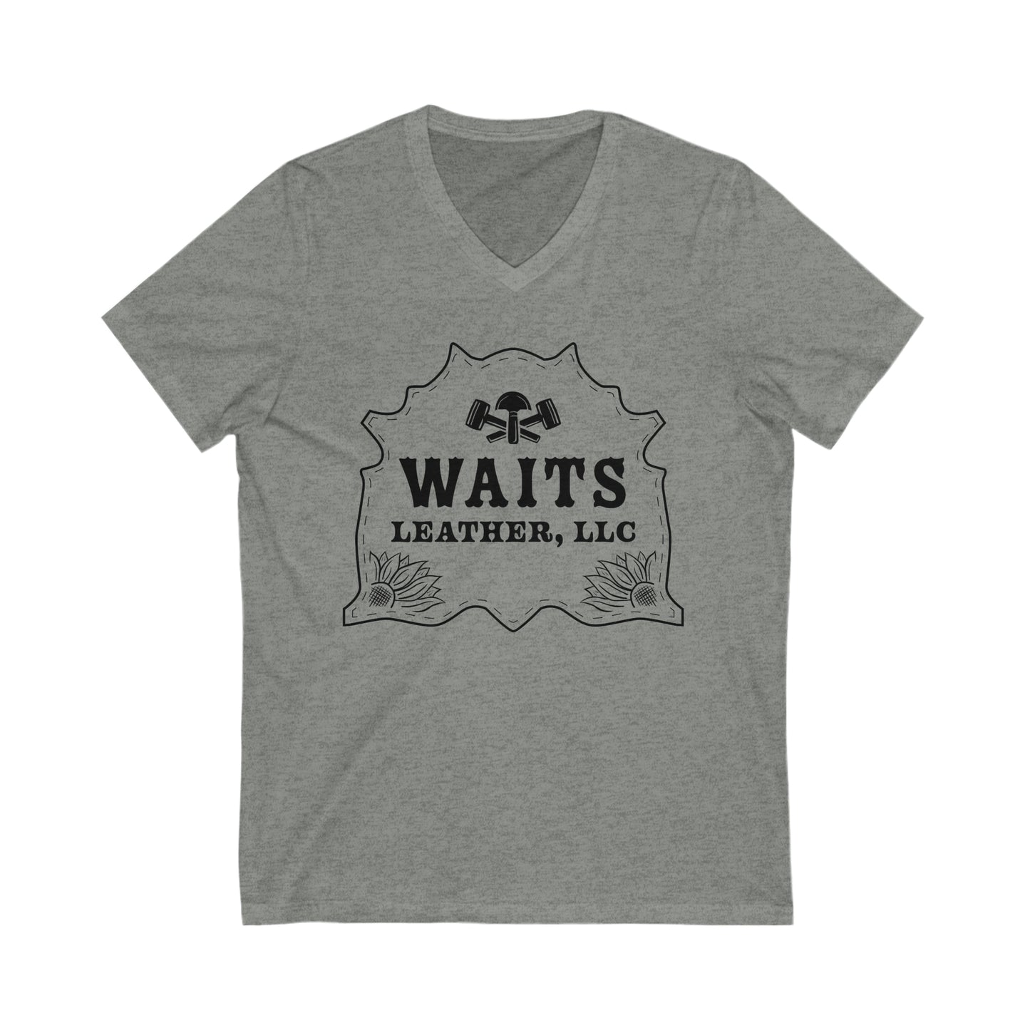 Waits Leather Unisex Jersey Short Sleeve V-Neck Tee