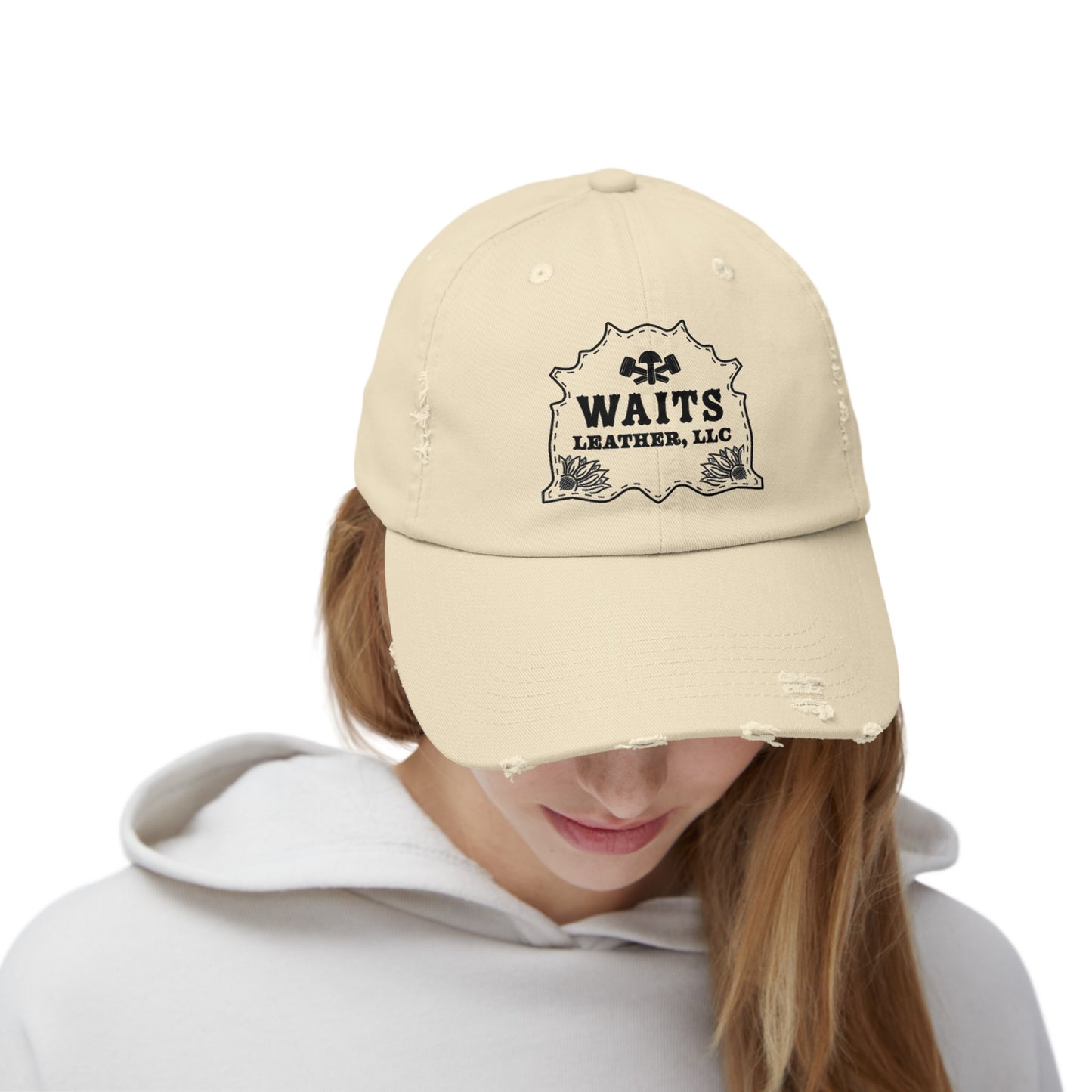 Waits Leather Unisex Distressed Cap