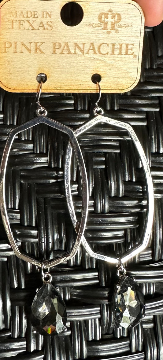 Pink Panache Earrings with Grey Stones