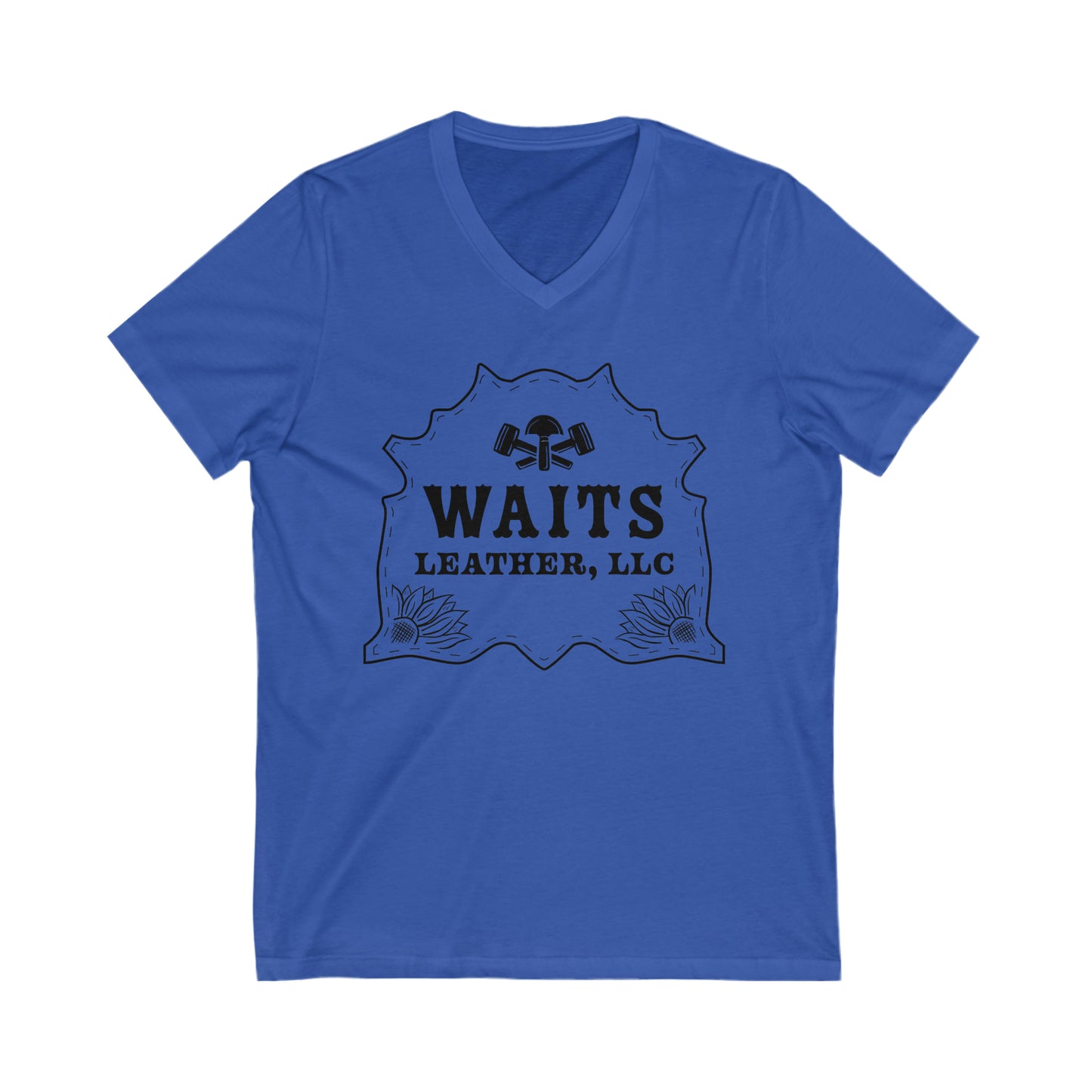 Waits Leather Unisex Jersey Short Sleeve V-Neck Tee