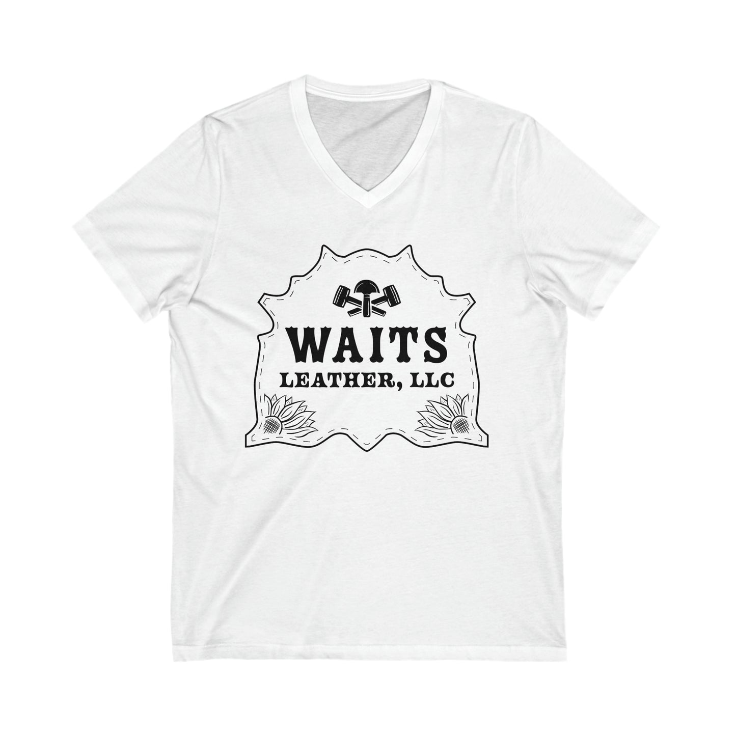 Waits Leather Unisex Jersey Short Sleeve V-Neck Tee