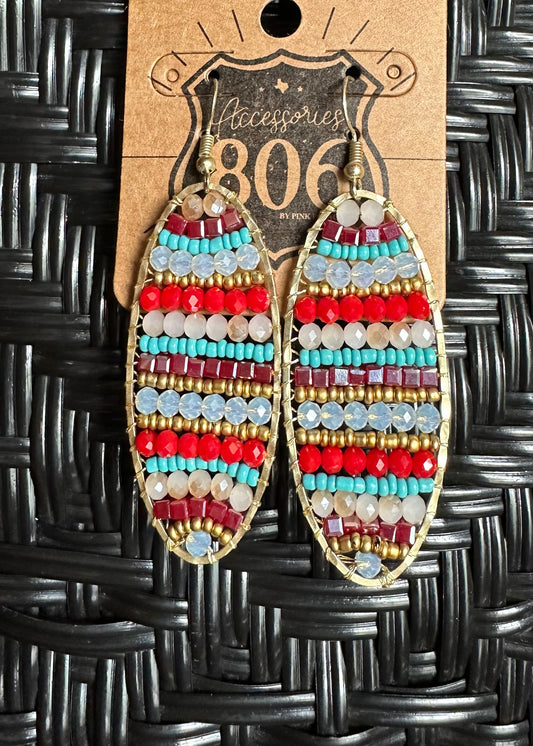 Oval Beaded Earrings