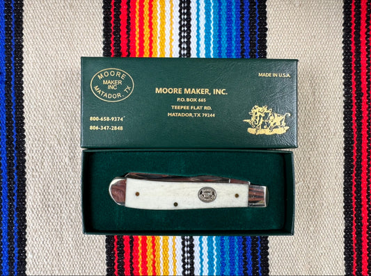Moore Maker Knife #5200C Trapper in White Bone