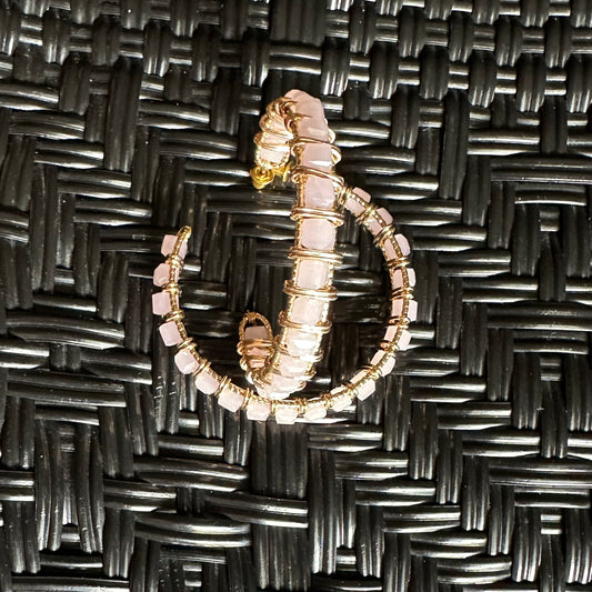 Pink Panache Gold Beaded Hoops