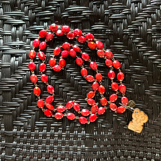 Pink Panache Red Beaded Necklace