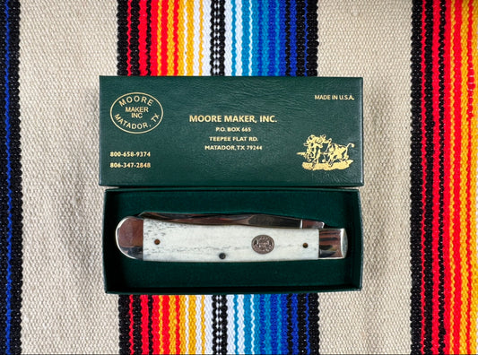 Moore Maker Knife #5202C Trapper in White Bone