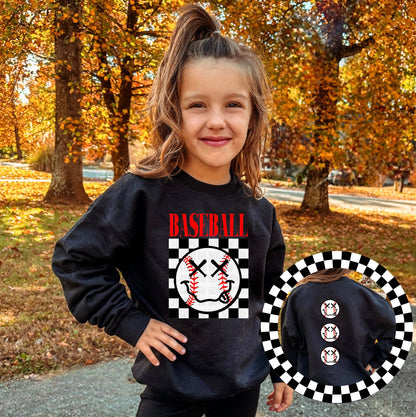 Checkered Sport Face - YOUTH Sweatshirt