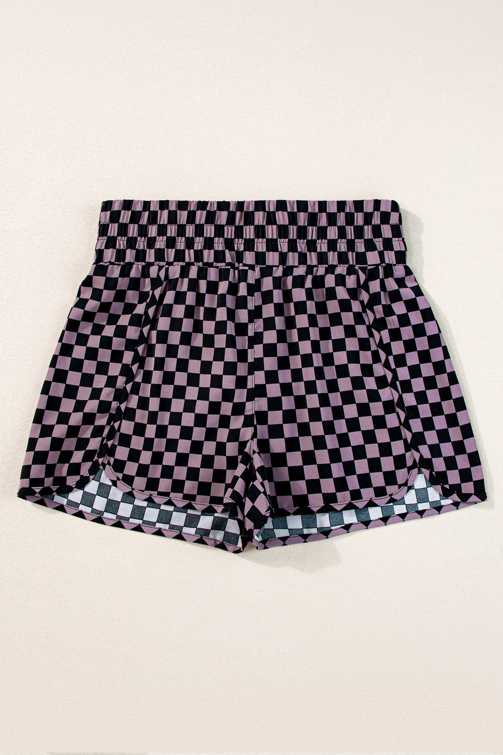 Brown Checkered Athletic Shorts